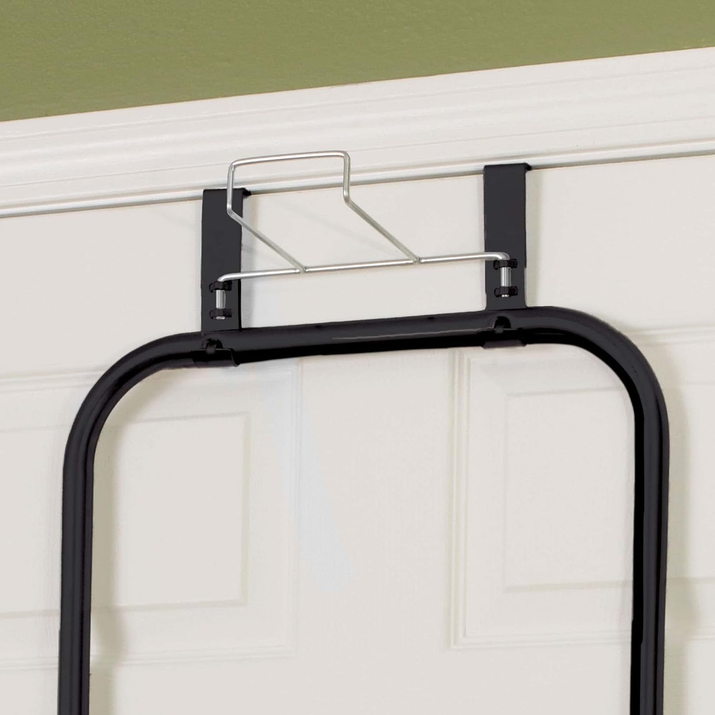 Household Essentials Over-The-Door Ironing Board with Iron Holder | Compact, Self-Closing Design with Cotton Cover and Padding | Space-Saving Ironing Board for Dorms, Apartments, and Small Spaces