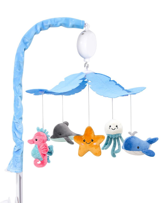 FEISIKE Baby Crib Mobile with 35 Lullabies, 3 Modes Rotation & Music, Adjustable Volume, Nursery Decor for Boys and Girls (Ocean Theme)