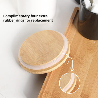 Sweejar Ceramic Canisters Set, Food Storage Jars with Airtight Seal Bamboo Lid, Stackable Containers for Kitchen Counter, Ground Coffee, Flour, Sugar, Cookie, Dog Treats, Candy, Pack of 4 (White)