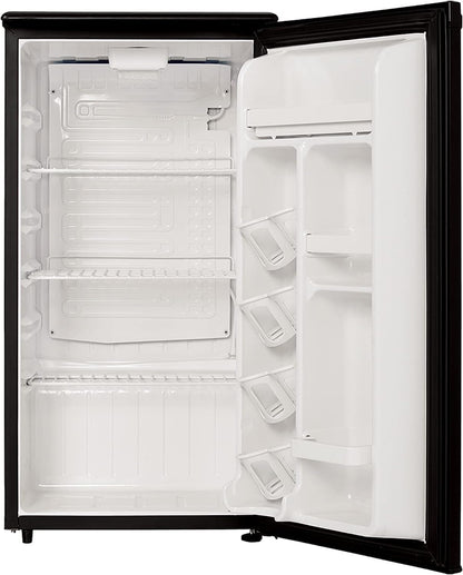 E-Star 3.3 Cu Ft Mini Fridge without Freezer - AUTO DEFROST, Reversible Single Door, Glass Shelf Refrigerator - A Space-Saving Marvel for Your Bedroom, Dorm, and Office