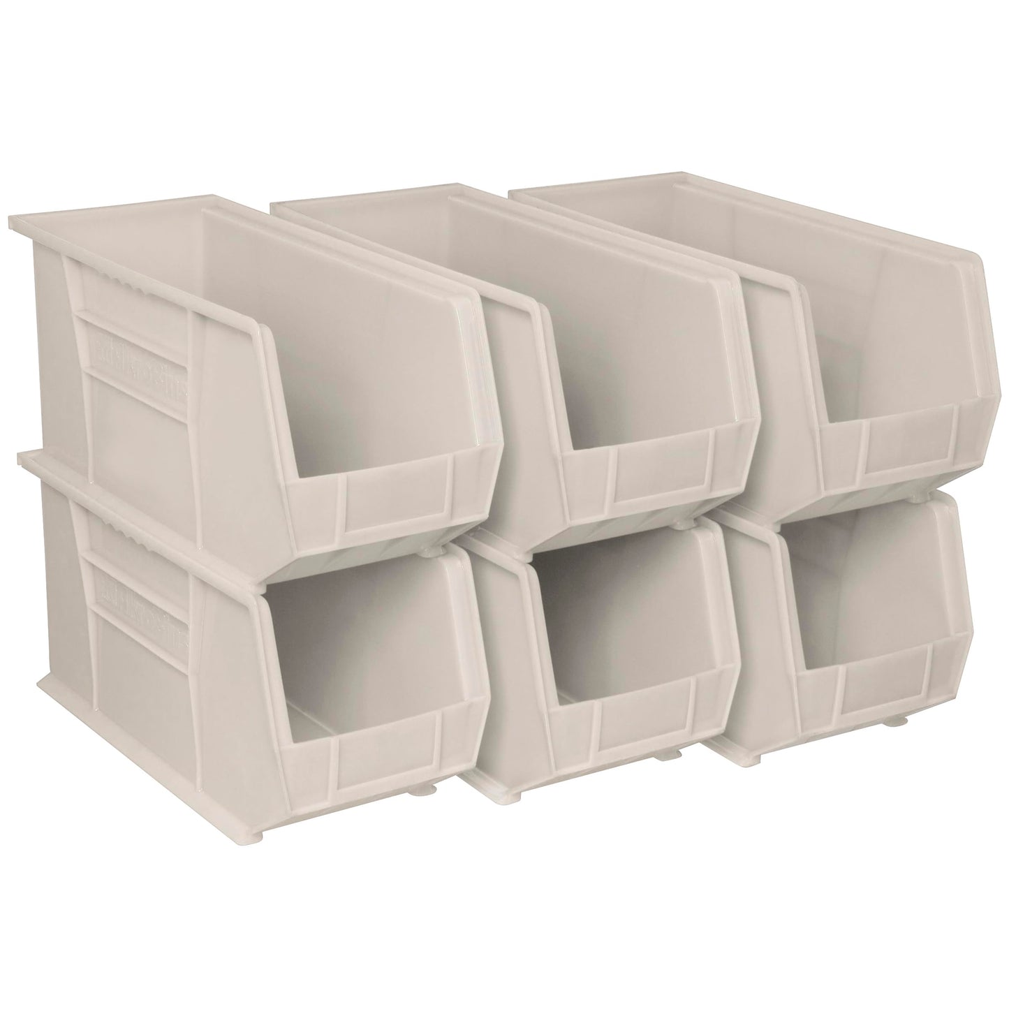 Akro-Mils 30265 AkroBins Plastic Storage Bins, 18"x8.25"x9", Stone, 6-Pack