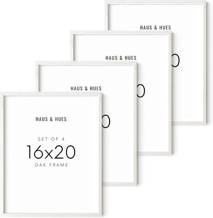 Haus and Hues Oak Frames Set of 4 - 16x20 Art Frames for Wall, Poster and Photo Display