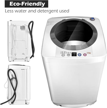 Giantex Portable Washing Machine, Full Automatic Washer and Dryer Combo, with Built-in Pump Drain 8 LBS Capacity Compact Laundry Washer Spin Dryer for Apartment RV Dorm