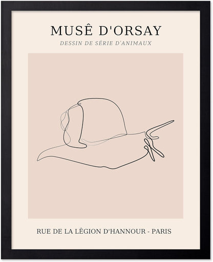 Poster Master Vintage Poster - Retro One Line Snail Drawing Print - Snail Line Art - Minimal Gift for Men, Women, Animal Lover - Abstract Wall Decor for Home, Office - 16x20 UNFRAMED Wall Art