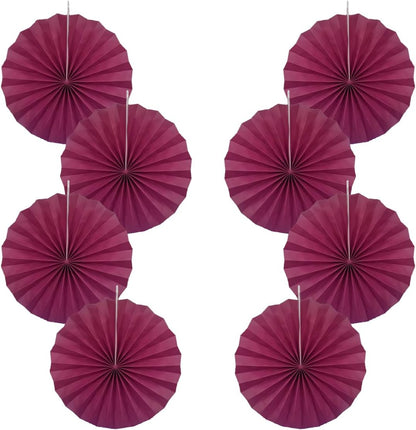 Red Party Decorations,Paper Decorations for Party,Girls Party Decorations Party Paper Fans Bulk 12in,Anniversary Decorations for Party 30 Color DIY Set （Wine Red）
