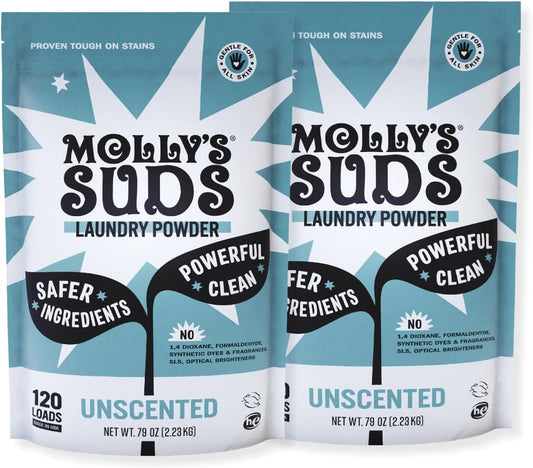 Molly's Suds Original Laundry Detergent Powder | Clean Laundry Detergent Powder for Sensitive Skin