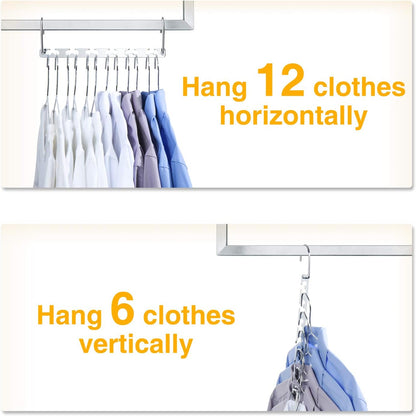 HOUSE DAY Space Saving Hangers for Clothes 12 Pack, Heavy Duty Hanger Organizer 30 Lbs Capacity, Metal Magic Hanger, Sturdy Multi Hangers, Closet Space Saver Closet Organizers and Storage