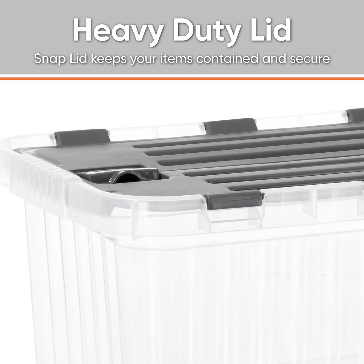Superio Storage Bins with Lids, Clear Plastic Containers for Organizing, Stackable Totes, BPA Free