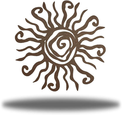 Riverside Designs Wacky Sun Metal Wall Art Indoor/Outdoor Decor - 12" Rust Rust Proof Wall Sculpture - Made in USA - Ideal for Bedroom, Garden, Home, Patio and Farmhouse