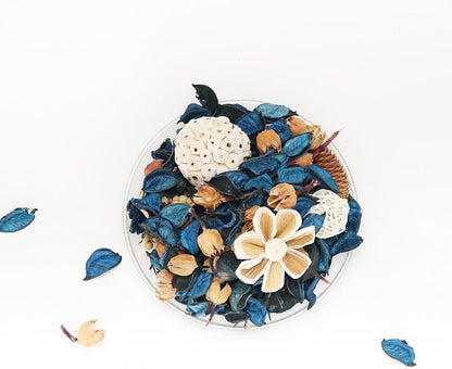 Potpourri Bowl Filler, Spring Pot pourri Dried Flower Vase Fill Mix, Home Decor Scented Dry Poporri, 3 Color Options Natural Flower Home Decor (Blue)