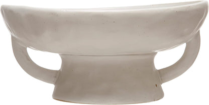 Creative Co-Op Stoneware Bowl w Reactive Glaze, White