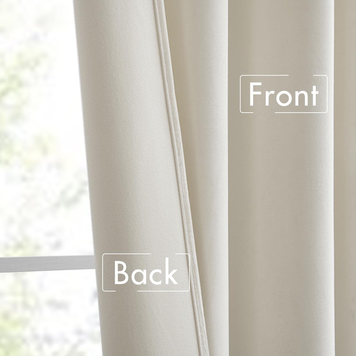 MIULEE Ivory White Velvet Curtains 84 inches Long 2 Panels - Luxury Pinch Pleated Room Darkening Window Drapes for Bedroom Living Room Thermal Insulated Super Soft, Back Tab Rod Pocket Elegant Decor