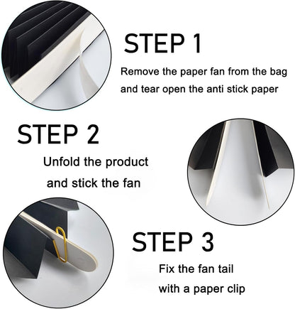 Black Party Decorations,Halloween Decor Events Accessories,Black Birthday Decorations,Anniversary Decorations for Party,Birthday Decorations for Men 12in Hanging Paper Fans 30 Color DIY Set(Black)