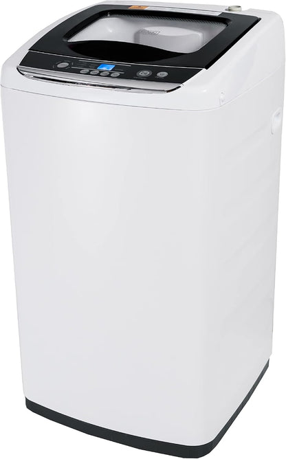 BLACK+DECKER 0.9 Cu. Ft. Portable Washer, 6.6 lb. Capacity Washing Machine for Homes & Apartments, 5 Wash Cycles, Quick Connect Sink Adapter and Drain Hose Included, Transparent Lid, BPWM09W, White