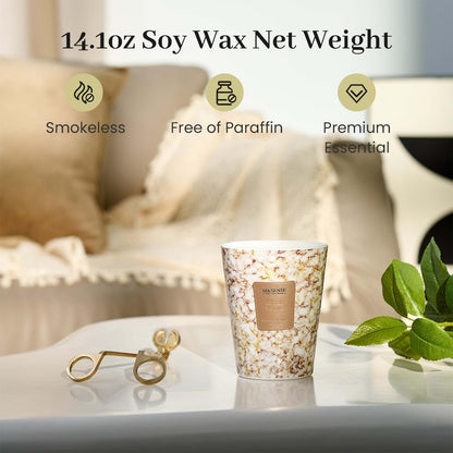 M&SENSE Sugared Lemon Zest Scented Candles for Home, Lead-free Wick Highly Scented Jar Candles, 14.1 Oz 80 Hours Lasting Burning Candles Gifts for Women, Relaxing Aromatherapy Candle for Stress Relief