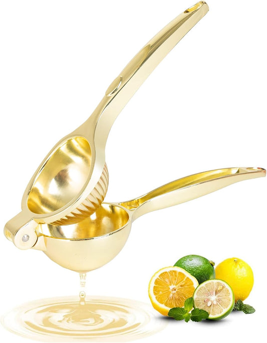 Lemon Squeezer, Heavy Duty Zinc Alloy Manual Lemon Juicer, High Yield Threaded Groove Small Oranges