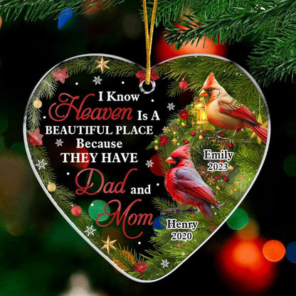 Pawfect House I Know Heaven is A Beautiful Place, Memorial Christmas Ornaments for Loss of Loved One, Bereavement Gifts, Christmas Memorial Gifts for Loss of Mother, Father, Housewarming Gift