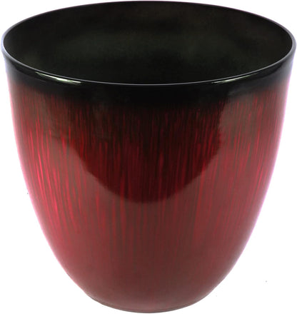 (EPR18-105 Large Egg Shaped Planter - Modern Indoor & Outdoor Decorative Flower Pot/Box (18 Inch, Red Flower)