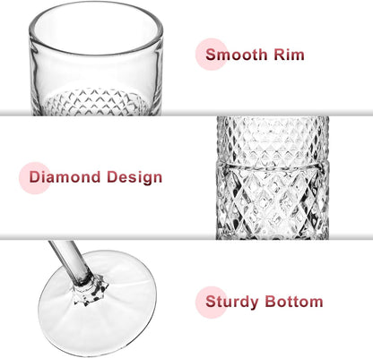 Champagne Flutes Set of 6, 7oz Square Champagne Glasses, Lead-Free Crystal Champagne Flute Glass, Unique Gift for Birthday, Wedding, Anniversary