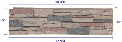 OTECKO 6-Pack Faux Stone Wall Panel 48 in x 13 in x 2 in Ledge Stone High Density Polyurethane Wall Siding Panels 24 sq ft, Easy Install, Interior/Exterior Taylors Falls (Beige)