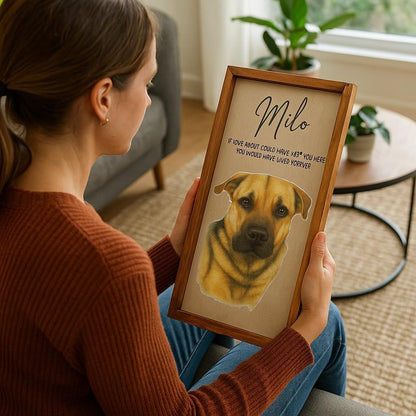 Dog photo Memorial photo Dog picture frame Animal picture frame Pet lost gift Gift for pet owner (Animal memorial)