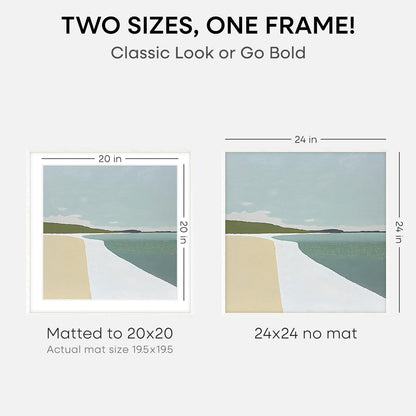 Homeforia 24x24 White Picture Frame, High End Oak 24 x 24 Square Wood Frames with Mat 20 by 20 inches Photo, 24by24 White Wooden Poster Frames Matted to 20x20 Print, Tempered Glass, Wall Kit, Set of 1