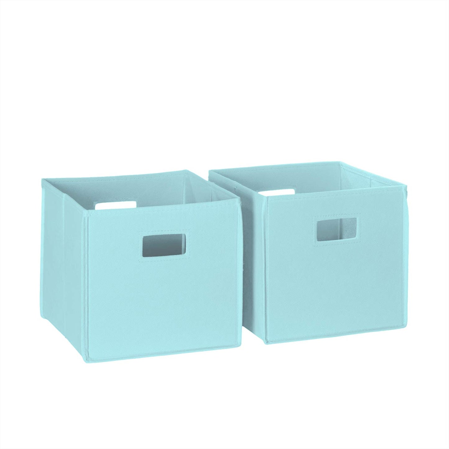 RiverRidge Folding Storage Bins - 2-pack of 10in Tall Aqua Cubes