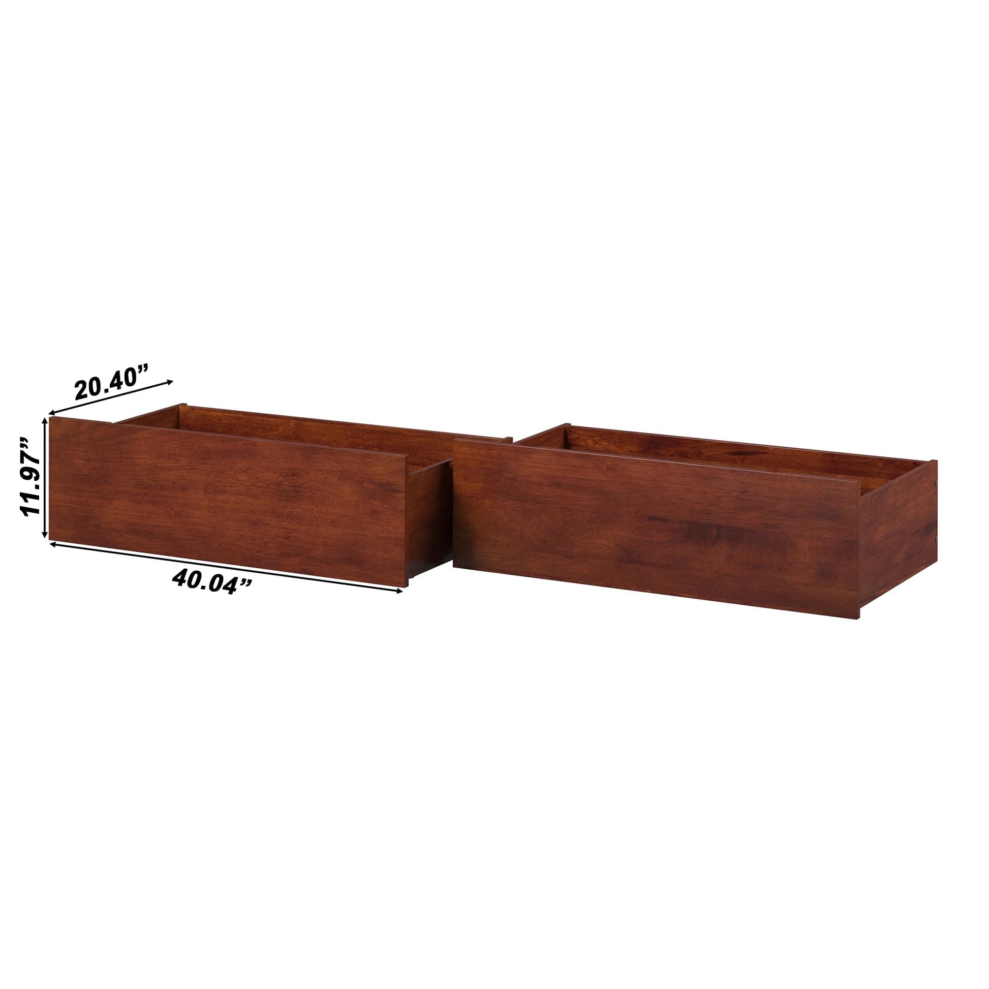 AFI Queen/King/Twin XL Under Bed Storage Drawers (Set of 2), Walnut