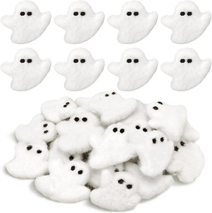 24 Pcs Halloween Felt Ghosts Wool Felted DIY Ornament Ghost for Halloween Party Decoration Home Indoor Outdoor Supplies(White)