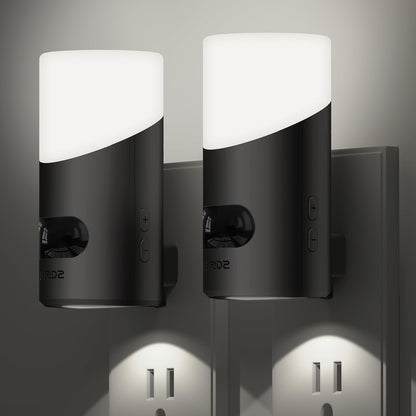 Lyridz Motion Sensor Night Light, LED Night Lights Plug into Wall, 1-150LM Dimmable Night Light Indoor for Hallway, Stairs, Bedroom, Garage, Bathroom, Toilet (Cool White, 2 Pack)
