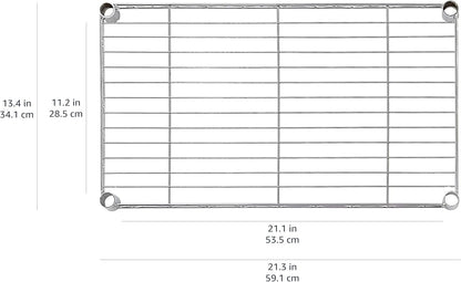 Amazon Basics 4-Shelf Steel Wire Storage Rack, Adjustable, Sturdy, Easy Assembly, 13.4 D x 23.2 W x 48 H in, Black