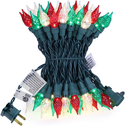 LED Christmas Lights Outdoor 19 FT 70 Fairy Lights Multi-Color String Lights ETL Certified for Indoor/Outdoor Holiday Party Halloween Tree Decor
