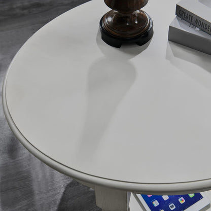 MODERION Oval End Table with Drawer, Solid Wood Sofa Side Storage Shelf, Traditional Living Room Corner Table, Nightstand, Easy Assembly 28INCH x 22INCH 24INCH Antique Walnut CJZ2233RW White