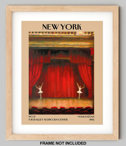 Retro Vintage New York Wall Art Print - 11x14 Unframed Poster - New York City Souvenirs, Cute Trendy Colorful Wall Decor (Ballet, 11x14")