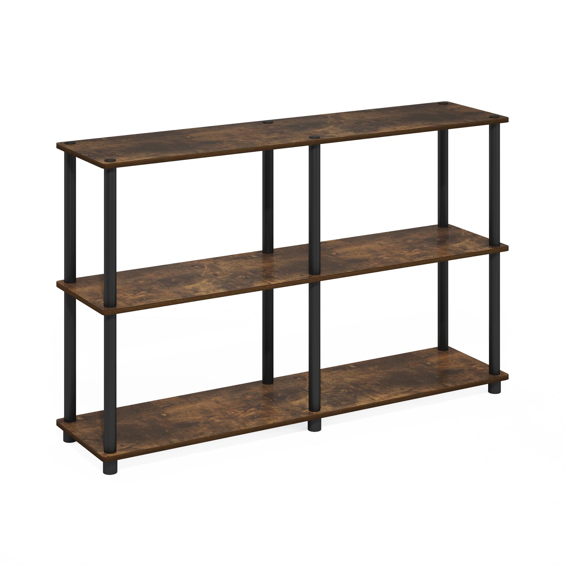 Furinno Turn-N-Tube Storage Shelves, 3-Tier 47.4 Wide Book Shelf, Corner Shelf, Toolless Open