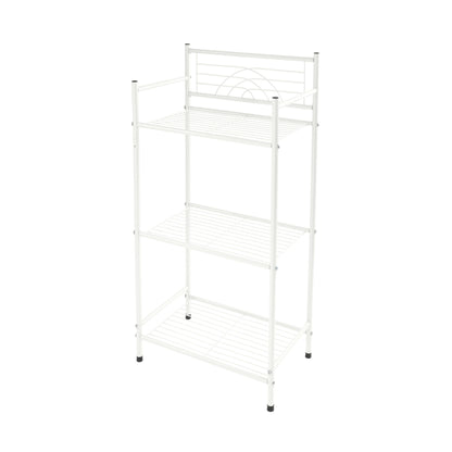 Bath Bliss 3 Tier Freestanding Bathroom Storage Shelf, White Metal Organizer Rack | Rust Resistant