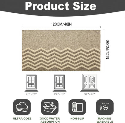 Indoor Doormat, Non-Slip Front Door Mats, Outdoor Welcome Mat Washable, Low Profile Indoor DoorMats for Entryway, Floor Inside Back Door Mats (32"x48")