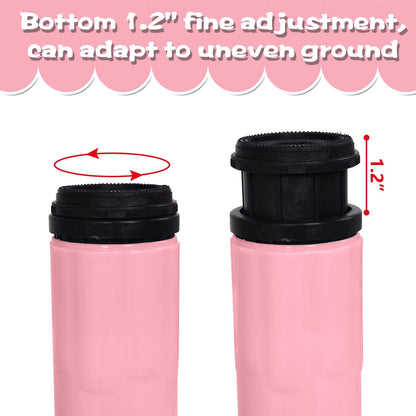 Children's Table and Chair Set Suitable for Boys and Girls Age 2-12 Height Adjustable Table top Can be Painted with 6 Seats Suitable for Family Learning Daily use (Pink)