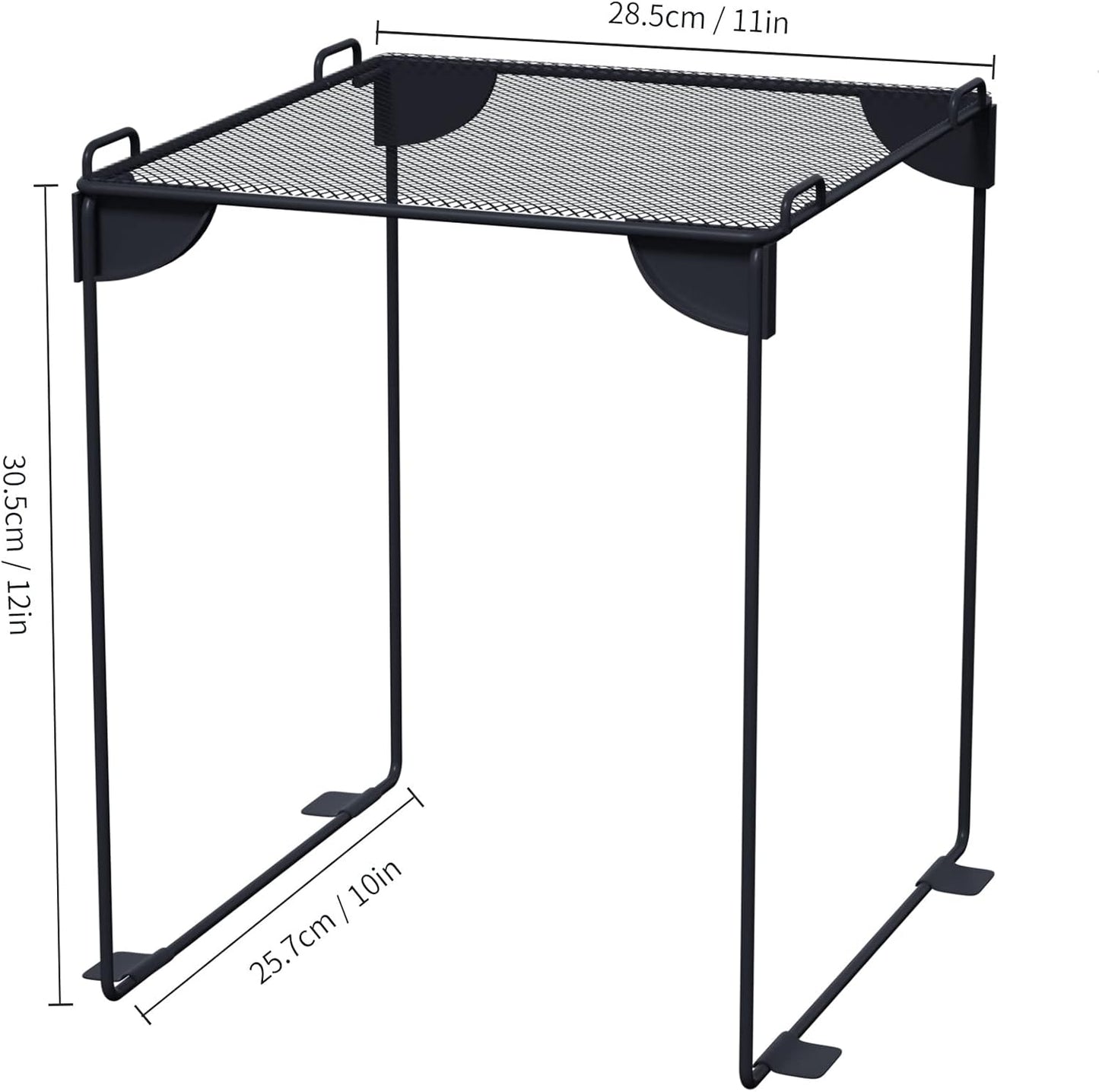 Neudeco Pack 2, Mesh Locker Shelf, Stackable Extra Tall Locker Organizer, Collapsible and Metal Build, Fits Standard Size School Locker, Suitable for Work, Kitchen, Bathroom (Grey)