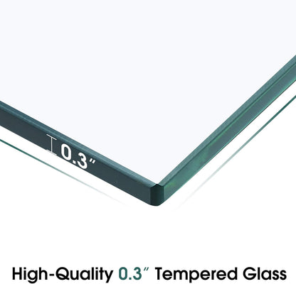 ivinta Glass Entry Table with Storage, 39.4" Modern Console Table for Living Room, Foyer, Hallway, Bedroom 5101 (White)