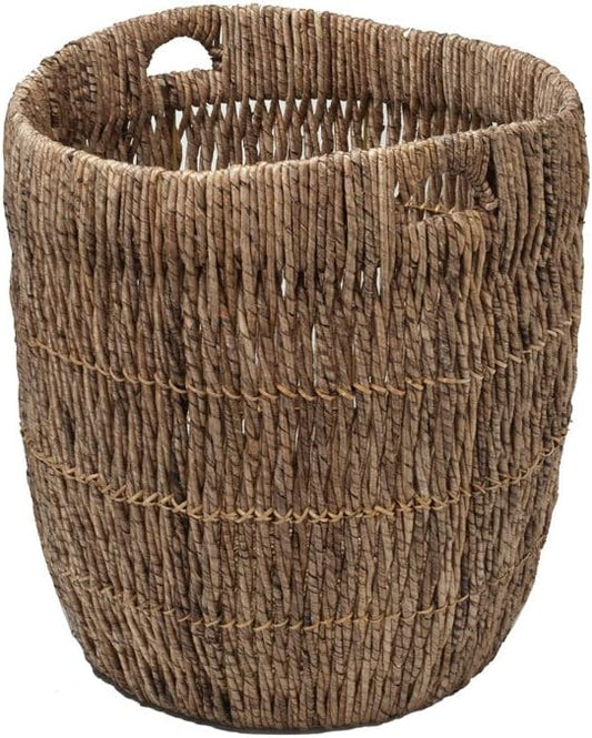 KOUBOO Madras Planter Basket, Plant Container, Tree Planter, Basket Front Door, Decorative Plants Pot, Woven Options for Every Space, Dark Brown, Large
