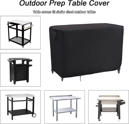 Kingling Outdoor Table Cover 48 Inch, Waterproof Stainless Steel Table Cover Metal BBQ Table Covers Weather Protection for Patio Kitchen Work/Prep Tables - 48''L x 24''W x 35''H
