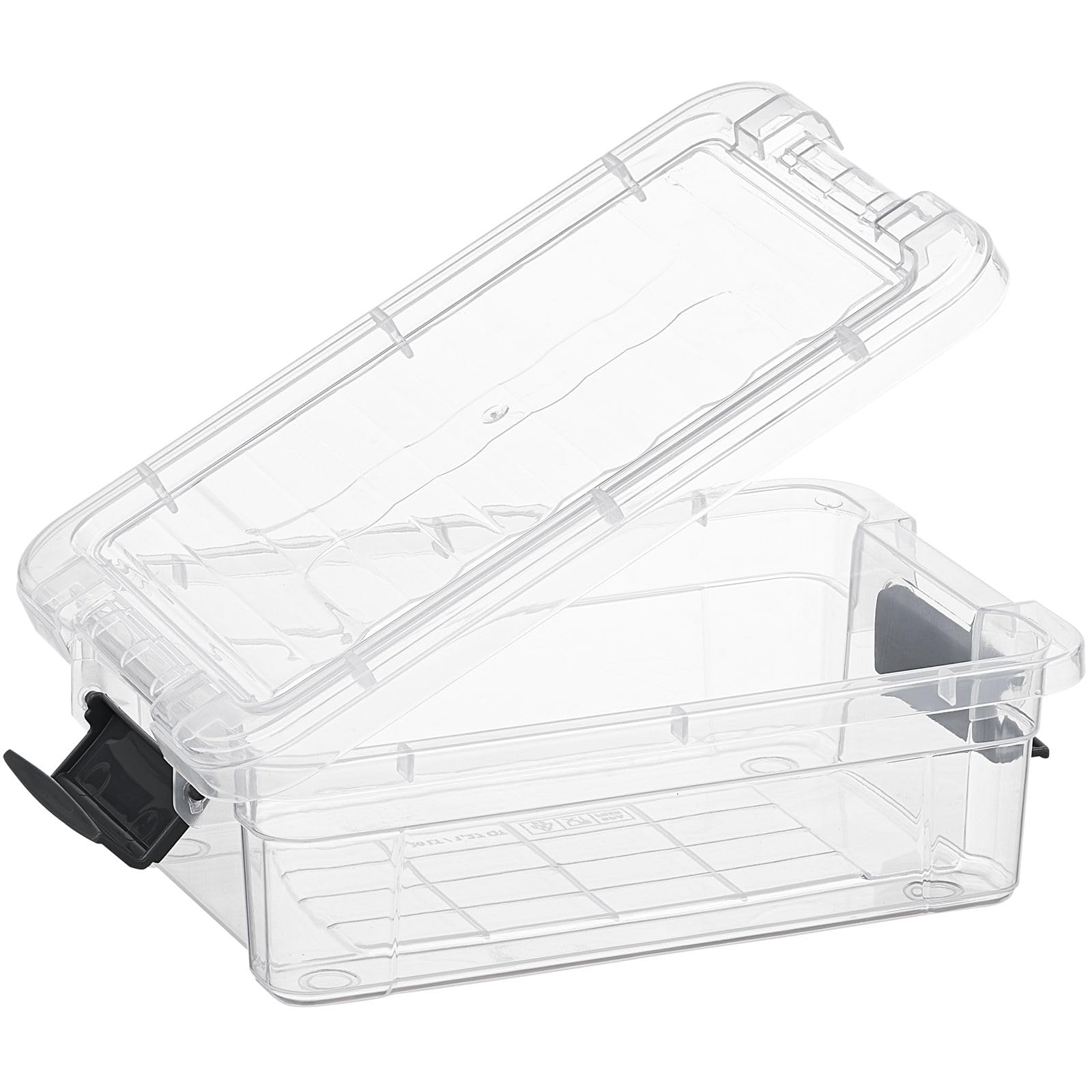Superio Clear Storage Boxes with Lids, 1.27 Quart Plastic Container Bins for Organizing, Stackable