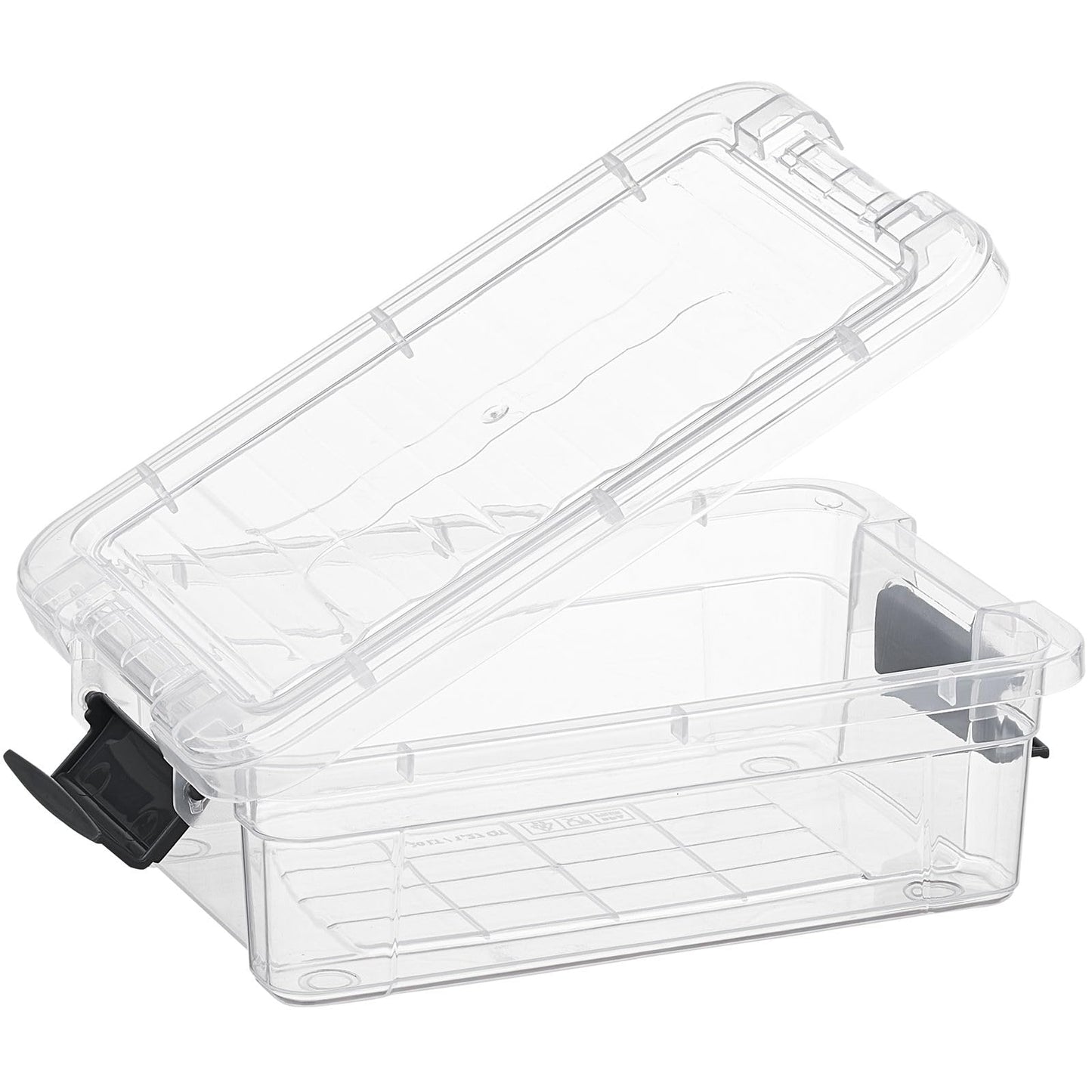 Superio Clear Storage Boxes with Lids, 1.27 Quart Plastic Container Bins for Organizing, Stackable