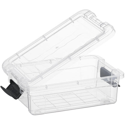 Superio Clear Storage Boxes with Lids, 1.27 Quart Plastic Container Bins for Organizing, Stackable
