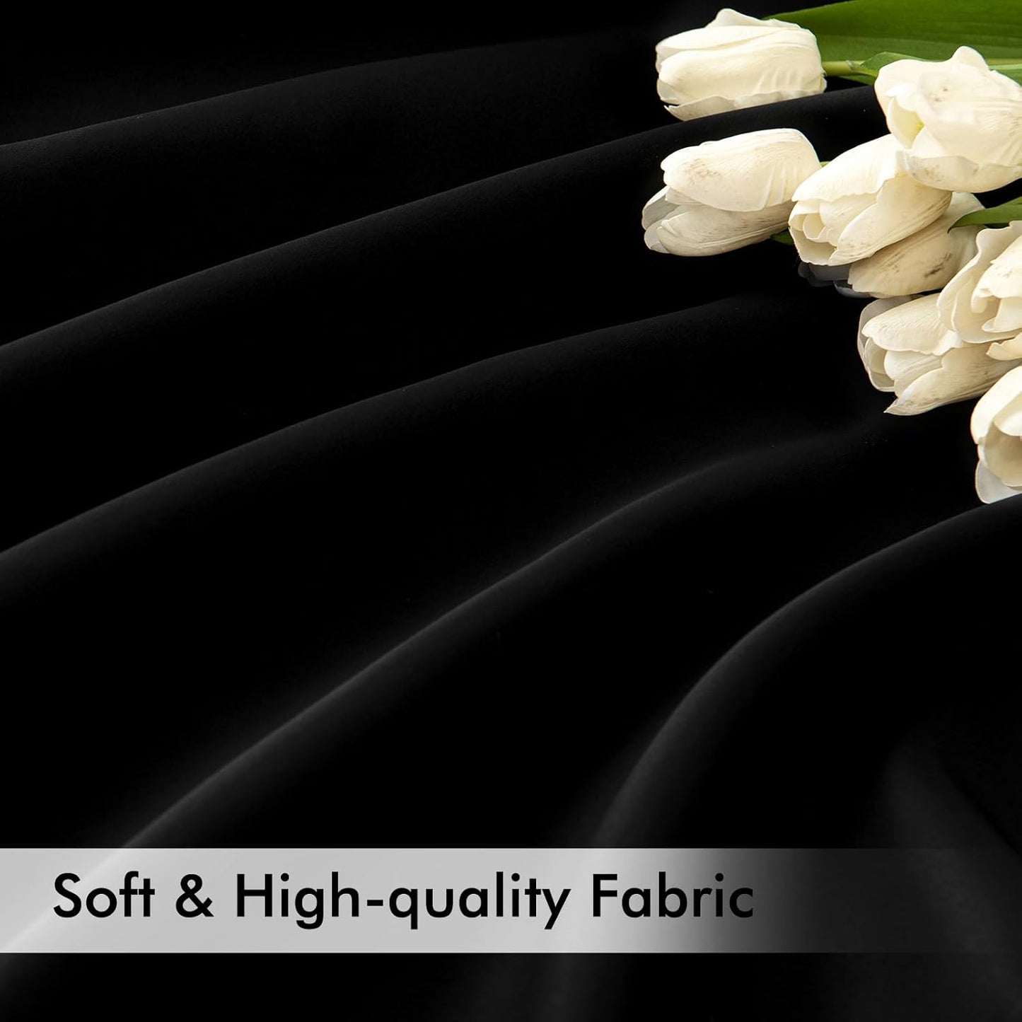 MIULEE Black Back Tab Blackout Curtains 98 Inch Length 2 Panels Set for Living Room Bedroom Privacy, Halloween Rod Pocket/Pinch Pleat Thermal Insulated Room Darkening Pleated Light Blocking Drapes