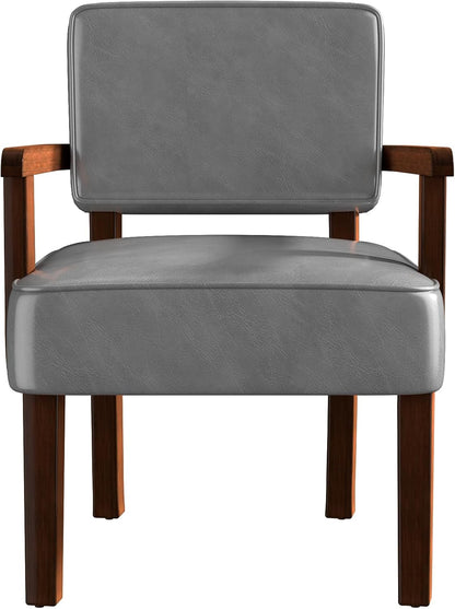 PU Leather Accent Chair, Oversized Living Room Chairs with Soft Seat and Armrests, Armchair for Bedroom, Dinning, Reading, Waiting Rooms