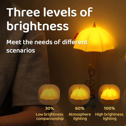 Umbrella Night Light for Kids,Light-Up Magnetic Fridge Lamp, Rechargeable Silicone Lamp for Baby Nursery,3 Levels Dimmable 30 minute timer,Squishy Bedside Night Lamp for Bedroom Kitchen