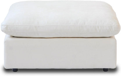 JACH Modular Ottoman Seater for Living Room, Cushion Covers Removable, Minimalist Comfy Footstool, Breathable Ottoman for Living Room Apartment (White)