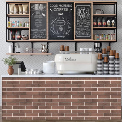 100 Vintage Brown/Red Faux Brick Wall Tiles, 3D Thin Brick Veneers for Bedroom, Bathroom, Kitchen, Fireplace and Fence Wall Panels (14.2 sq ft)